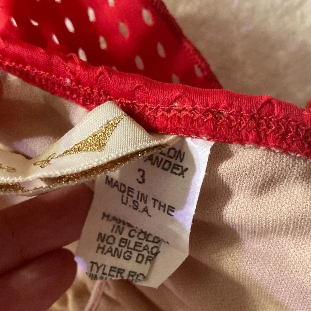 Tyler Rose Perforated Red Ruffle Bikini Set - Picture 10 of 10